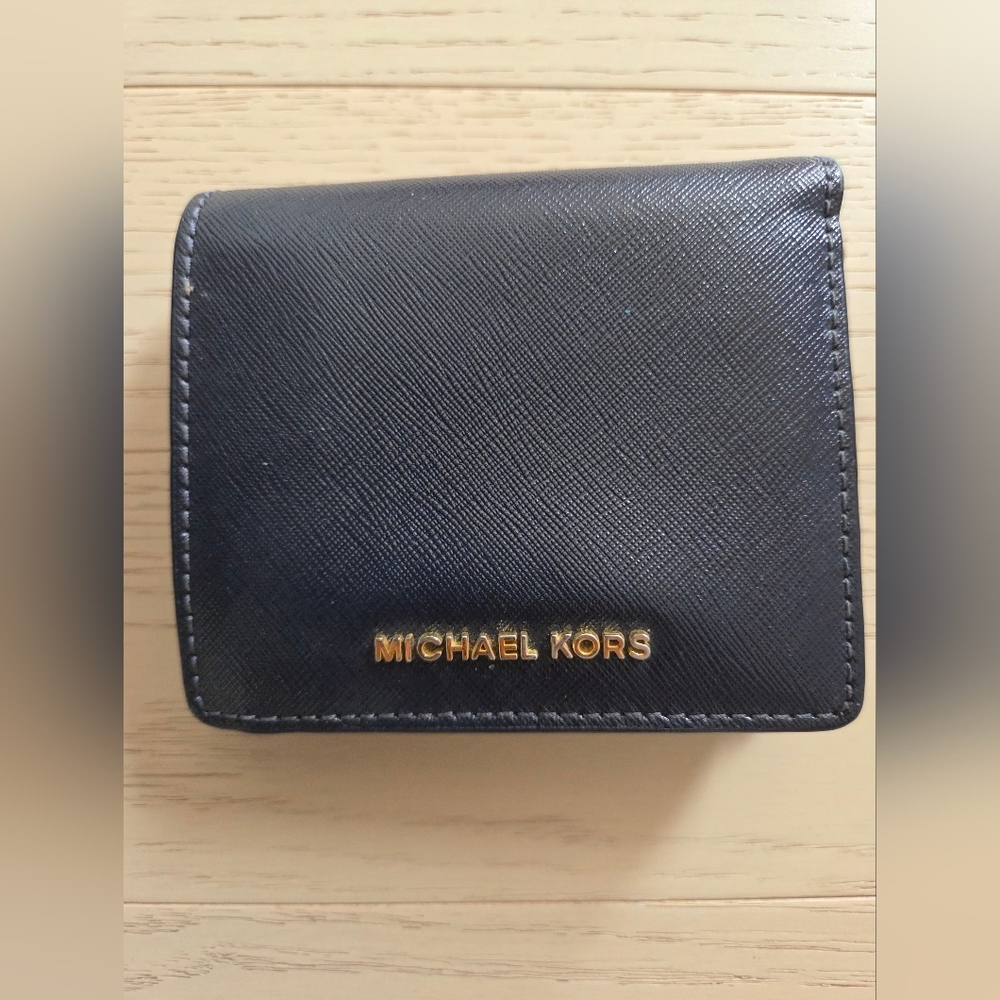 Michael Kors Navy Leather Card Holder